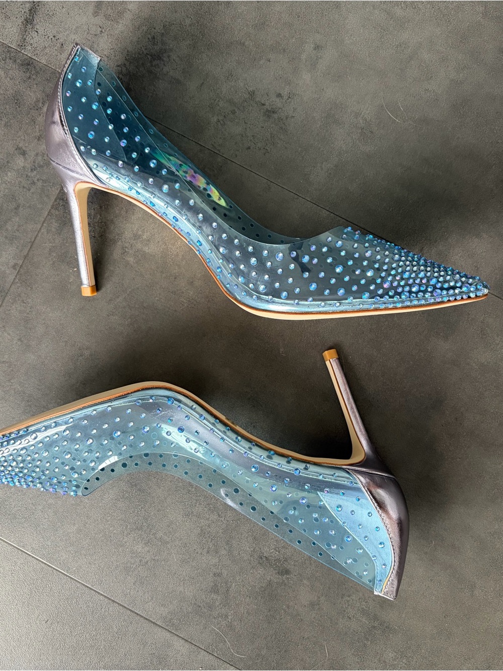Jeffrey Campbell for Anthropologie Light Blue Crystal-Studded Pointed Pumps, 10 - Picture 2 of 9